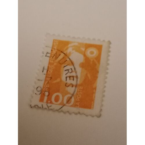 Timbre France Oblitéré 1,00 Yvert N°2620 Type Marianne Du Bicentenaire Orange De 1990 D