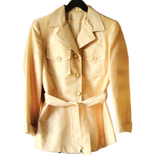 Veste "Revu Et Corrigé" Taille 40 Beige Doré Doublée Tbe