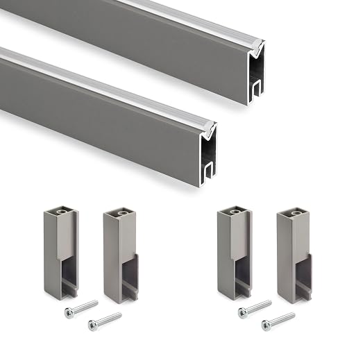 Barre penderie Emuca Luxe 2 x 75 cm aluminium Titane