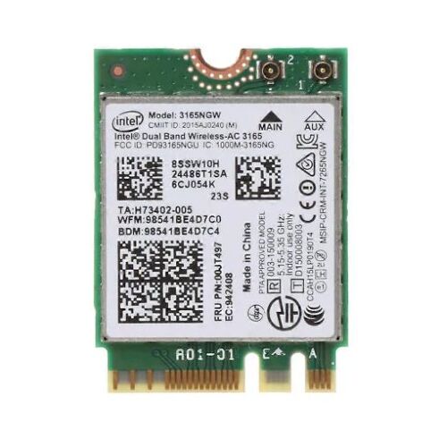3165NGW Color 3165ngw AC WiFi Carte Carte Réseau Sans Fil Double Bande 2.4g / 5Ghz AC, Intel NGFF 802.11AC, Wi-Fi 3165ngw m.2 WLAN + Bluetooth 4.0, 2 antennes