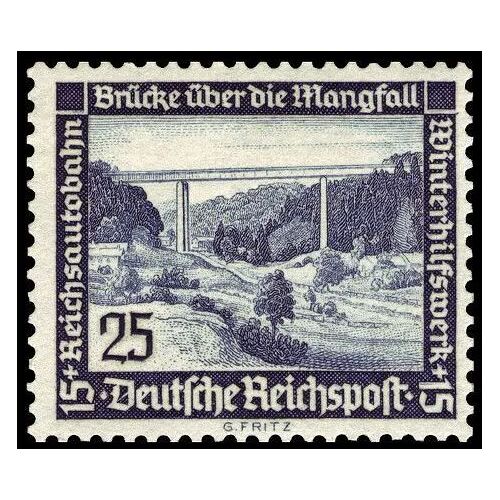 Allemagne 1936, Très Beau Timbre Neuf** Luxe Yvert 589, Au Profit Du Secours D'Hiver, Pont Sur La Mangfall, Cote 15 Euros.