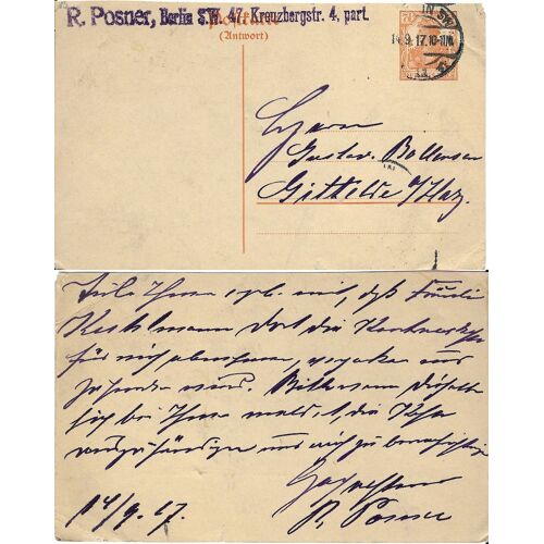 Allemagne, Empire 1919, Belle Carte Postale, Entier Postal Avec Timbre Imprimé Yvert 98, Type Germania 7 1/2 Pf. Orange, Cachet De Manebach (Thuringe), Belle Écriture À La Plume, Tbe.