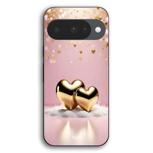 Coque Pour Google Pixel 10 coeur dorée brillant Maniacase