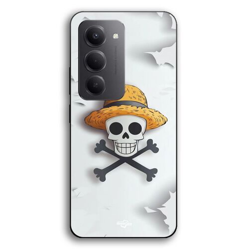 Coque Pour Xiaomi Redmi 15 one piece tête de mort logo fond gris Maniacase