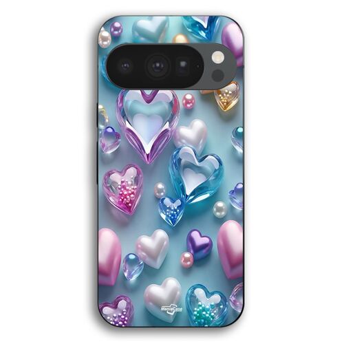 Coque Pour Google Pixel 10 Pro coeurs colorés Maniacase