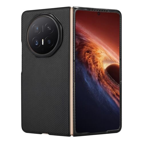 Coque pour Honor Magic V6 Pliable Effet Carbone Dos Rigide avec Cadre Ecran Noir