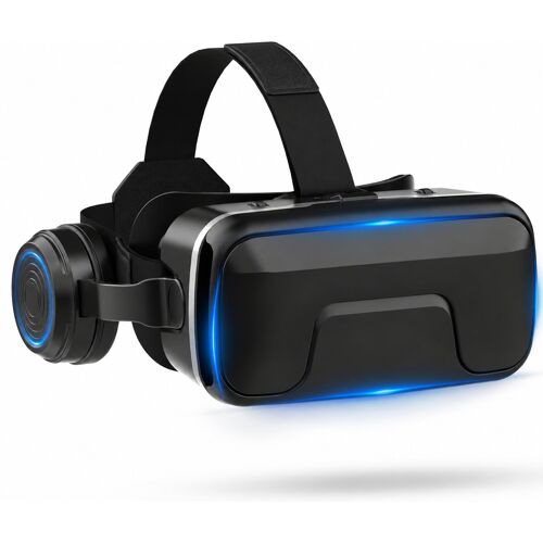 Casque VR 3D avec Écouteurs Intégrés ¿ Smartphone 4,7¿7,2 Pouces, Lentilles HD, Compatible Android & iPhone, Jeux & Vidéos 360°