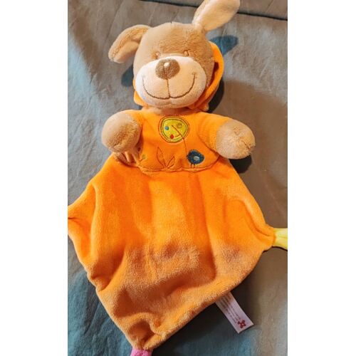 Doudou chien a capuche orange nicotoy