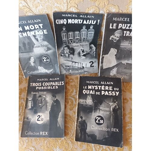 Lot De 5 Romans Policiers De Marcel Allain , Collection Rex , 1938-1940