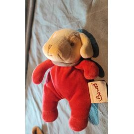 Doudou chien rouge et beige bengy