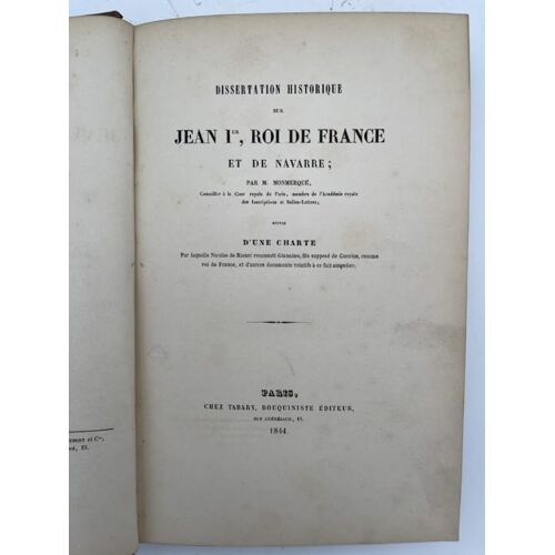 Dissertation Historique Sur Jean 1er, Roi De Navarre ; Suivie D'une Charte...