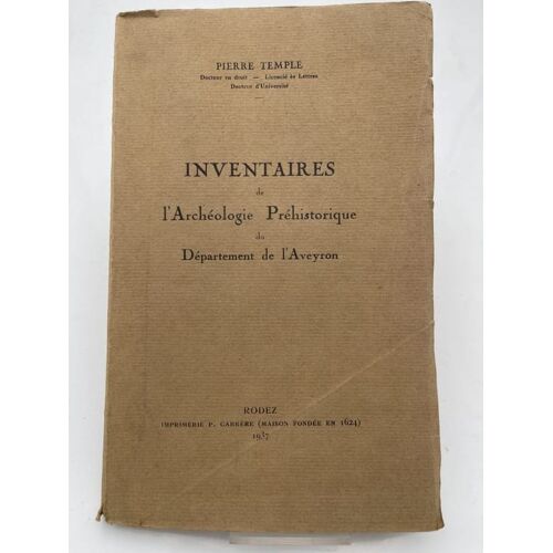 Inventaires De L'archéologie Préhistorique Du Département De L'aveiron