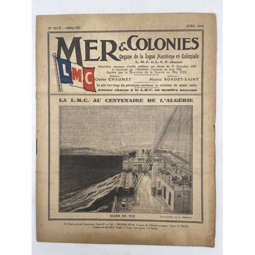 Mer Et Colonies. N°241 B D'avril 1930