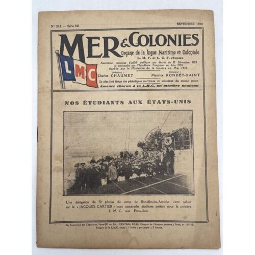 Mer Et Colonies. N°244 De Septembre 1930