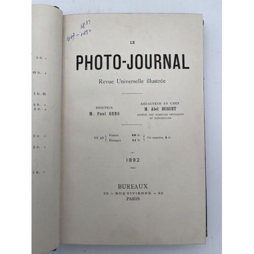 Le Photo Journal. Revue Universelle Illustrée. 1892
