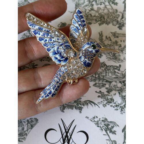 Ravissante, Broche Émaillée, Colibri