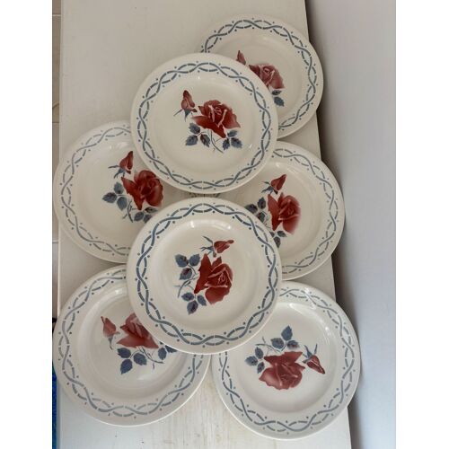 Ensemble De 6 Assiettes À Dessert Digoin Sarreguemines Janine