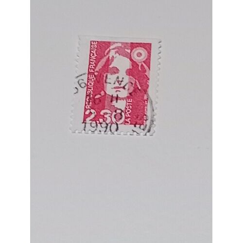 Timbre France2 30 Oblitéré Yvert N° 2614 Rouge Type Marianne Du Bicentenaire. Provenant De Carnets.De 1990