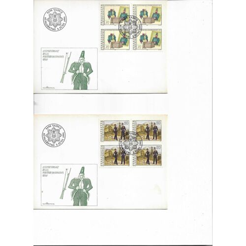 3 Enveloppes Premier Jour Militaire Bloc 4 Timbres Oblitérés Yt 961 À 963 Liechtenstein 1991