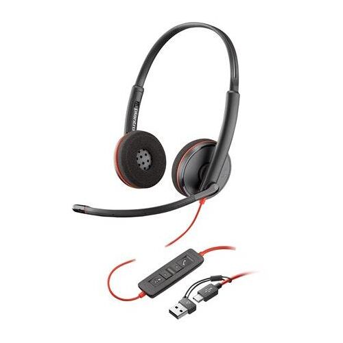 HP Poly Blackwire 3220 - Blackwire 3200 Series - micro-casque - sur-oreille - filaire - USB-C - noir - Certifié Skype, certifié Cisco Jabber, Certifié Avaya, certifié UC