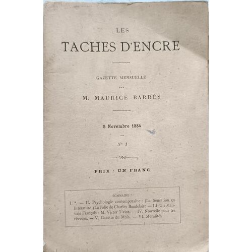 Les Taches D'Encre - Maurice Barres