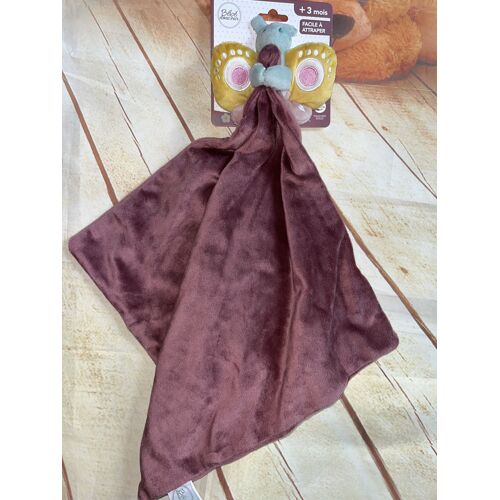 DOUDOU PAPILLON BEBE DOUCEUR ROSE PRUNE BORDEAUX LANGE VELOURS COUVERTURE JOUET BEBE CUDDLE BUTTERFLY BABY