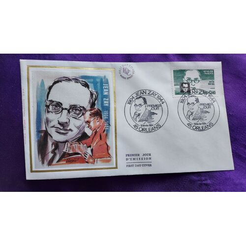 Enveloppe Premier Jour Jean Zay 45 Orléans Illustration Soie Timbre 1.80 + 0.40 Fr 9.2 X 16.4 Cm