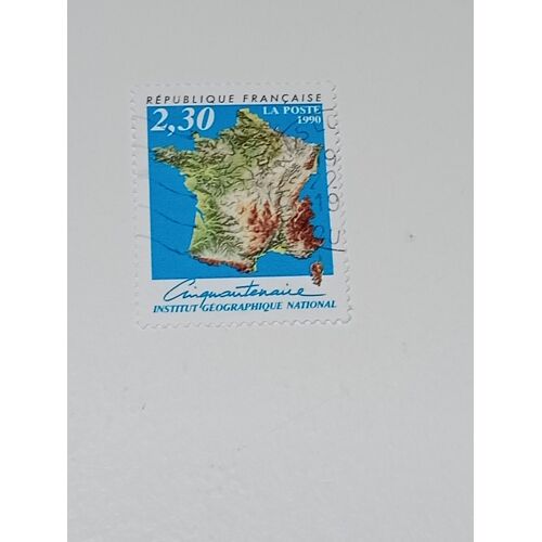 Timbre France 2,30 Oblitéré Yvert N° 2662 -Cinquantenaire De L´Institut Géographique National. De 1990