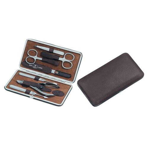 Trousse Manucure En Cuir D'Élan Brun