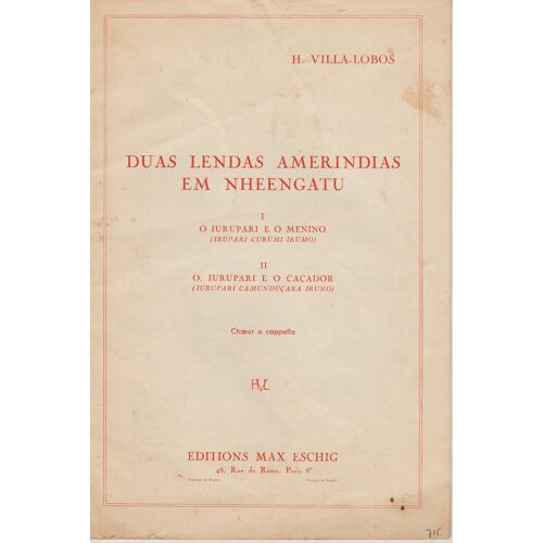 Villa-Lobos Duas Lendas Amerindias Em Nheengatu