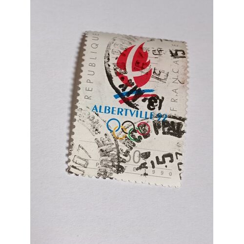 Timbre France 2,50 Yvert N° 2632 Oblitéré Logo Des Jeux Olympiques D'Hiver Albertville 92 De 1990 +