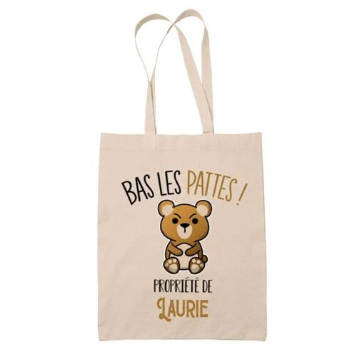 Tote bag Laurie Bas les pattes Ours | Sac en toile coton Original Cadeau Anniversaire Noël Humour fête des mères
