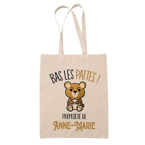 Tote bag Annabelle Bas les pattes Ours | Sac en toile coton Original Cadeau Anniversaire Noël Humour fête des mères