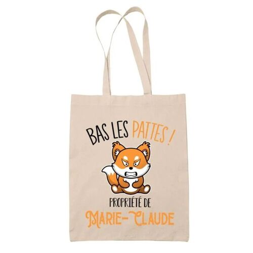 Tote bag Marie-Claude Bas les pattes Renard | Sac en toile coton Original Cadeau Anniversaire Noël Humour fête des mères