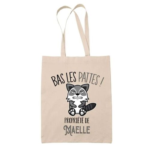 Tote bag Maelle Bas les pattes Raton laveur | Sac en toile coton Original Cadeau Anniversaire Noël Humour fête des mères