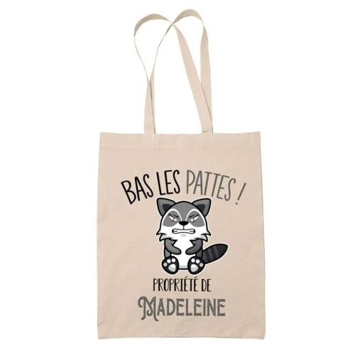 Tote bag Madeleine Bas les pattes Raton laveur | Sac en toile coton Original Cadeau Anniversaire Noël Humour fête des mères