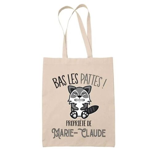 Tote bag Marie-Claude Bas les pattes Raton laveur | Sac en toile coton Original Cadeau Anniversaire Noël Humour fête des mères
