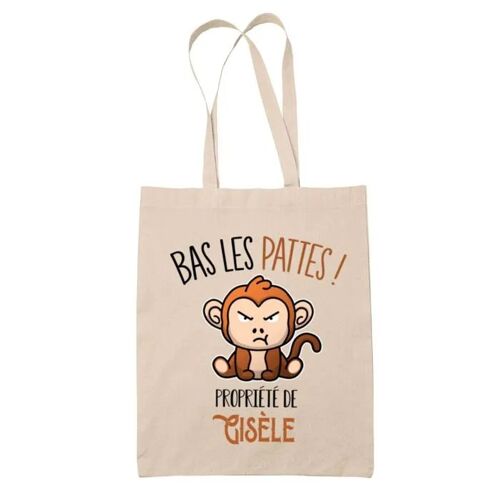 Tote bag Gisèle Bas les pattes Singe | Sac en toile coton Original Cadeau Anniversaire Noël Humour fête des mères