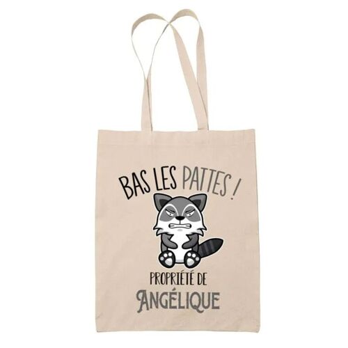 Tote bag Angélique Bas les pattes Raton laveur | Sac en toile coton Original Cadeau Anniversaire Noël Humour fête des mères