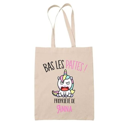 Tote bag Anna Bas les pattes Licorne | Sac en toile coton Original Cadeau Anniversaire Noël Humour fête des mères