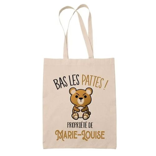 Tote bag Marie-Louise Bas les pattes Ours | Sac en toile coton Original Cadeau Anniversaire Noël Humour fête des mères