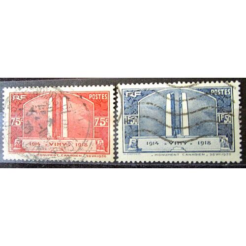 1936.Série Complète F316 À F317: Inauguration Du Monument De Vimy À La Mémoire Des Canadiens Tombés Pendant La 1ère Guerre Mondiale.
