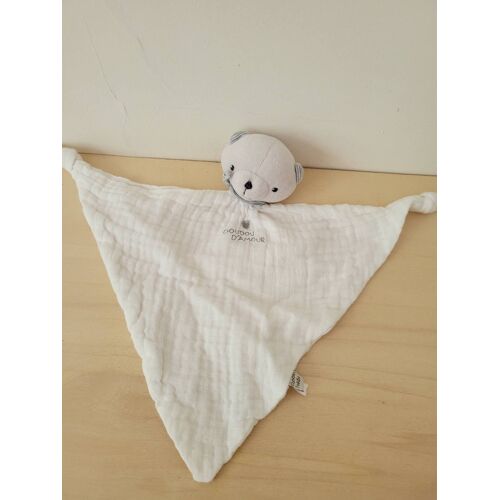 Doudou ours gris blanc dpam