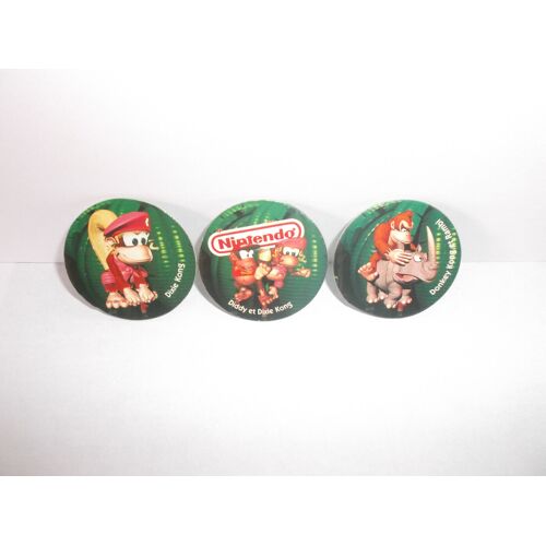 Lot De 3 Pogs « Donkey Kong » Avec « Choco Pops » - Années 1990