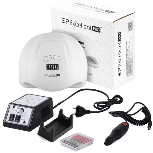 Kit Manucure Professionnel Lampe Uv Led 54 W Et Ponceuse Noire 20w Multicolore
