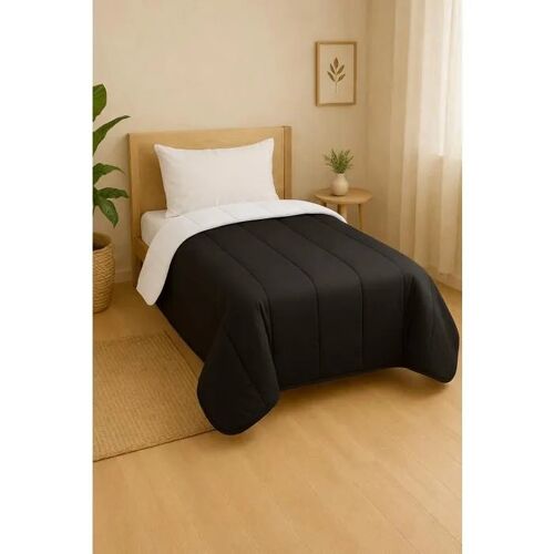 Couette Légère - Mortreux - Bicolore Noir/Blanc - 140x200 Cm - Spécial Été - Fabrication Française