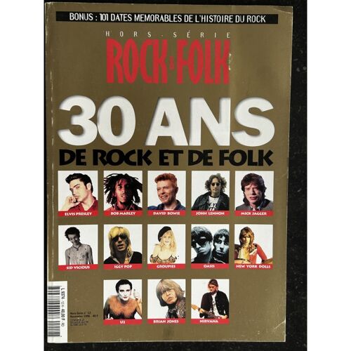 Rock & Folk Hs 12 1996 - Spécial 30 Ans - Marley Bowie Jagger Sid Vicious Iggy Pop Oasis Brian Jones Nirvana - 164 Pages
