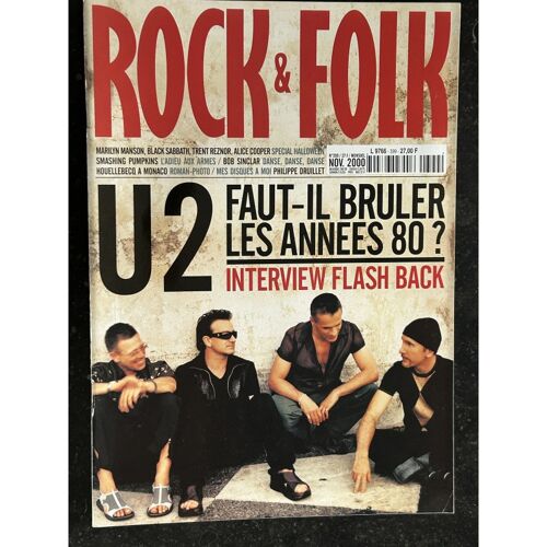 Rock & Folk 399 2000 U2 Marilyn Manson Black Sabbath Alice Cooper Bob Sinclair Houellebeck