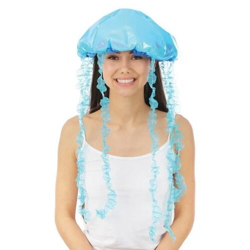 Chapeau Méduse Adulte - Ptit Clown - 24535 - Accessoire Déguisement Carnaval, Halloween, Cosplay - Bleu