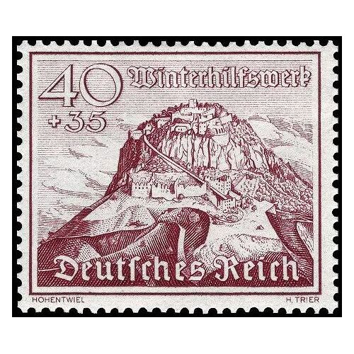 Allemagne, 3ème Reich 1939, Beau Timbre Yvert 662, Au Profit Du Secours D'hiver, Château De Hohentwiel, 40 Pfg. + 35 Pfg. Lilas Neuf* - Sans Gomme.